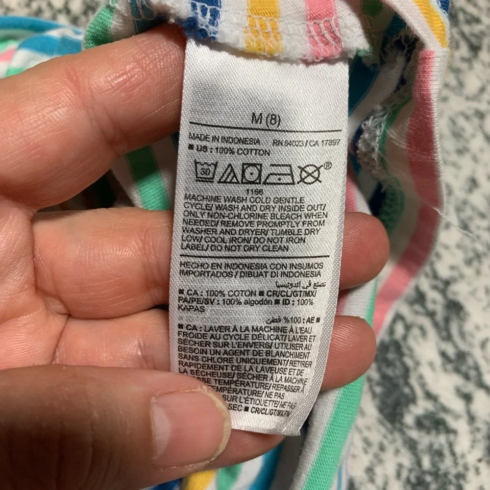Old Navy girls striped colorful sleeveless dress. Size 8.